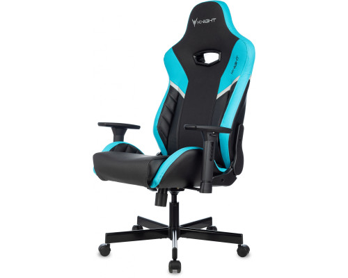 Кресло игровое Knight Thunder 5X черный/голубой эко.кожа крестов. металл Кресло игровое Knight Thunder 5X черный/голубой эко.кожа крестов. металл