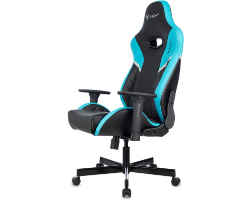 Кресло игровое Knight Thunder 5X черный/голубой эко.кожа крестов. металл Кресло игровое Knight Thunder 5X черный/голубой эко.кожа крестов. металл