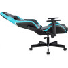 Кресло игровое Knight Thunder 5X черный/голубой эко.кожа крестов. металл