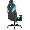 Кресло игровое Knight Thunder 5X черный/голубой эко.кожа крестов. металл