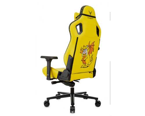 Кресло игровое Knight Craft Dragon желтый эко.кожа крестов. металл