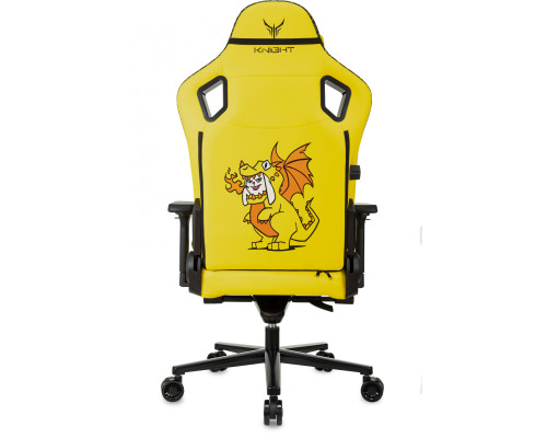 Кресло игровое Knight Craft Dragon желтый эко.кожа крестов. металл