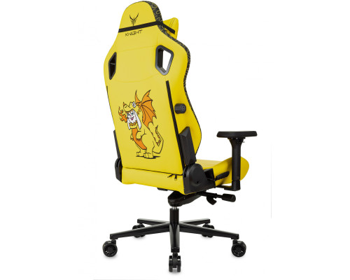 Кресло игровое Knight Craft Dragon желтый эко.кожа крестов. металл