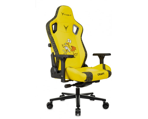 Кресло игровое Knight Craft Dragon желтый эко.кожа крестов. металл