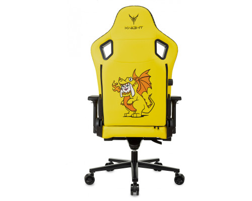 Кресло игровое Knight Craft Dragon желтый эко.кожа крестов. металл