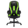 Кресло игровое Zombie 9 черный/салатовый текстиль/эко.кожа крестов. пластик