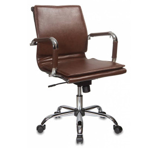 Кресло руководителя Бюрократ Ch-993-Low коричневый эко.кожа низк.спин. крестов. металл хром Кресло руководителя Бюрократ Ch-993-Low коричневый эко.кожа низк.спин. крестов. металл хром