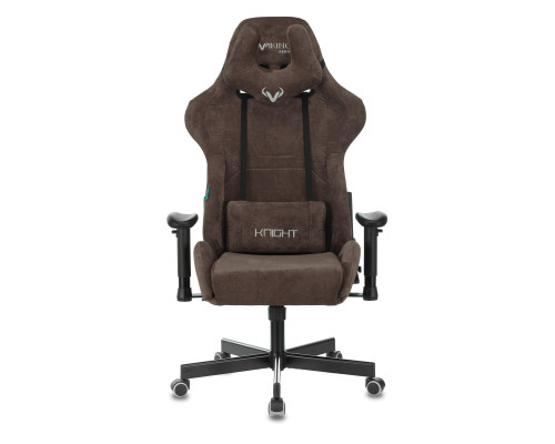 Кресло игровое Zombie VIKING KNIGHT Fabric темно-коричневый Light-10 с подголов. крестов. металл Кресло игровое Zombie VIKING KNIGHT Fabric темно-коричневый Light-10 с подголов. крестов. металл