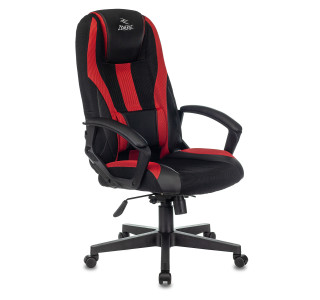 Кресло игровое Zombie 9 черный/красный текстиль/эко.кожа крестов. пластик