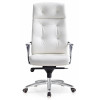 Кресло руководителя Бюрократ _DAO белый кожа крестов. алюминий