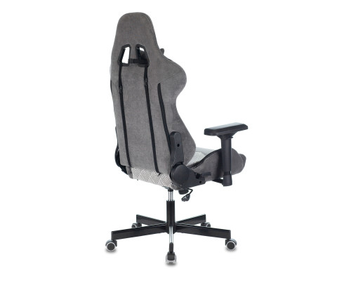 Кресло игровое Zombie VIKING 7 KNIGHT Fabric серый Loft ромбик текстиль/эко.кожа с подголов. крестов. металл Кресло игровое Zombie VIKING 7 KNIGHT Fabric серый Loft ромбик текстиль/эко.кожа с подголов. крестов. металл