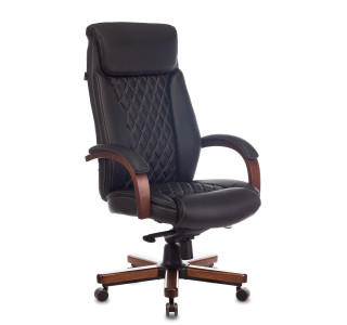 Кресло руководителя Бюрократ T-9924WALNUT черный кожа крестов. металл/дерево Кресло руководителя Бюрократ T-9924WALNUT черный кожа крестов. металл/дерево