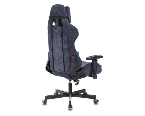 Кресло игровое Zombie VIKING KNIGHT Fabric синий Light-27 с подголов. крестов. металл Кресло игровое Zombie VIKING KNIGHT Fabric синий Light-27 с подголов. крестов. металл