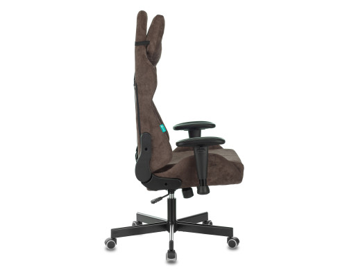 Кресло игровое Zombie VIKING KNIGHT Fabric темно-коричневый Light-10 с подголов. крестов. металл Кресло игровое Zombie VIKING KNIGHT Fabric темно-коричневый Light-10 с подголов. крестов. металл