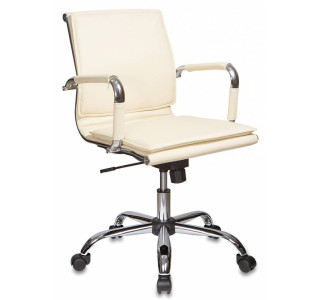 Кресло руководителя Бюрократ Ch-993-Low слоновая кость эко.кожа низк.спин. крестов. металл хром Кресло руководителя Бюрократ Ch-993-Low слоновая кость эко.кожа низк.спин. крестов. металл хром