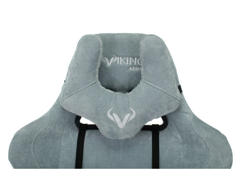 Кресло игровое Zombie VIKING KNIGHT Fabric серо-голубой Light-28 с подголов. крестов. металл Кресло игровое Zombie VIKING KNIGHT Fabric серо-голубой Light-28 с подголов. крестов. металл