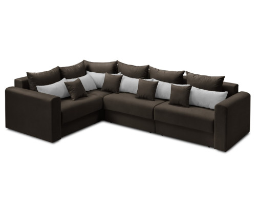 Мягкий угол «Мэдисон» long левый ПБ (Коричневый)