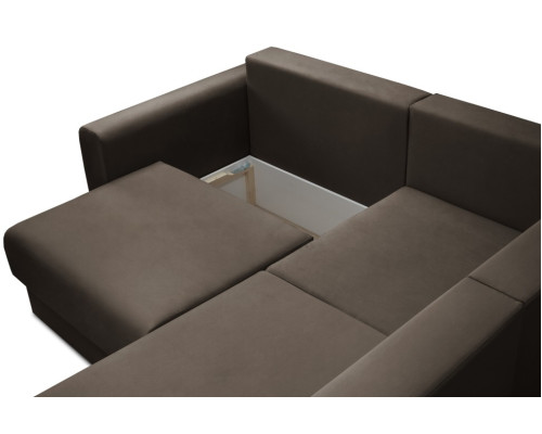 Мягкий угол «Мэдисон» long левый ПБ (Коричневый)