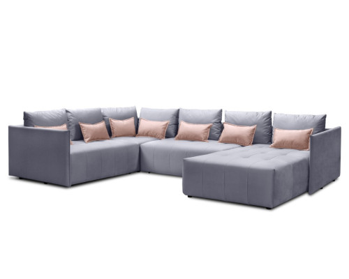 Мягкий угол «Чилетти» П-образный (Светло-серый)