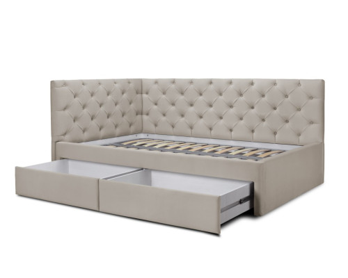 Кровать «Оливия» с ящиками (Кремовый)