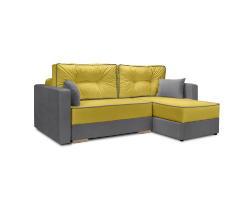 Мягкий угол «Перс» (Горчичный/Серый)