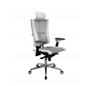 Кресло Y 4DF L2-57D - YM93+Infinity /Vc09/Nc09/D06P/H13mL-3D(M06.B35.G11.W04) (Св.серый-Белый)