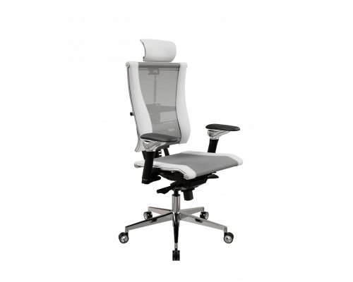 Кресло Y 4DF L2-57D - YM93+Infinity /Vc09/Nc09/D06P/H13mL-3D(M06.B35.G11.W04) (Св.серый-Белый)