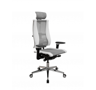 Кресло Y 4DF B2-14D - YM93+Infinity /Kc09/Nc09/D15P/H13mM-3D(M26.B35.G25.W04) (Св.серый-Белый)