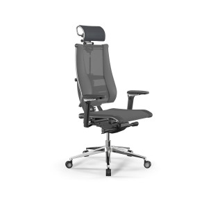 Кресло МЕТТА Y 4DF B2-14D - YM93+Infinity /Kc09/Nc09/D15P/H2cL-3D(M26.B35.G25.W04) (Серый-Тем.Серый)