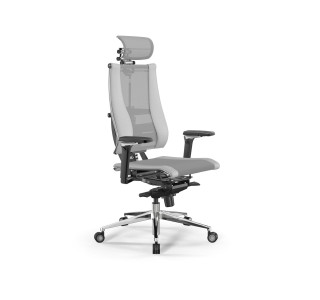 Кресло МЕТТА Y 4DF B2-14D - YM93+Infinity /Kc09/Nc09/D15P/H13mM-3D(M06.B35.G11.W04) (Св.серый-Белый)