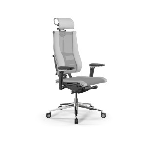 Кресло МЕТТА Y 4DF B2-14D - YM93+Infinity /Kc09/Nc09/D15P/H2cL-3D(M26.B35.G25.W04) (Св.серый-Белый)