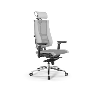Кресло МЕТТА Y 4DF B2-14D - YM93+Infinity /Kc09/Nc09/D15P/H2cL-3D(M06.B35.G11.W04) (Св.серый-Белый)