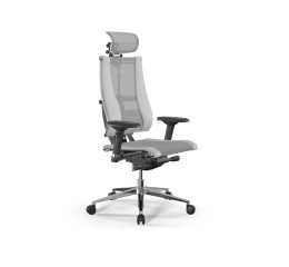 Кресло МЕТТА Y 4DT B2-14D - YM93+Infinity /Kc09/Nc09/D04P/H13mM-3D(M26.B32.G25.W03) (Св.серый-Белый)