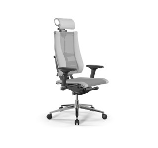 Кресло МЕТТА Y 4DT B2-14D - YM93+Infinity /Kc09/Nc09/D04P/H2cL-3D(M26.B32.G25.W03) (Св.серый-Белый)