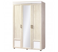 Шкаф «Йорк» 3-х дверный с зеркалом и глянцевыми вставками № 01.3 (ясень анкор)